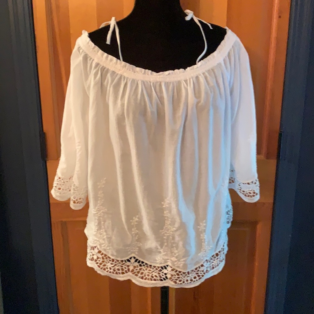 NWT Lucky Brand White Off the Shoulder Top.